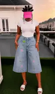 Zara Guntun Wando na Mata na Denim - Baby Blue - 2