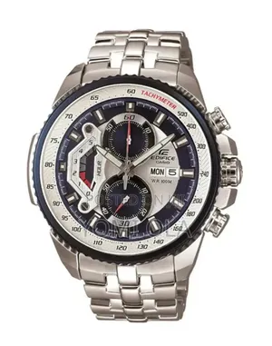 Casio Edifice Chronograph Silver & Blue Dial Agogon Maza
