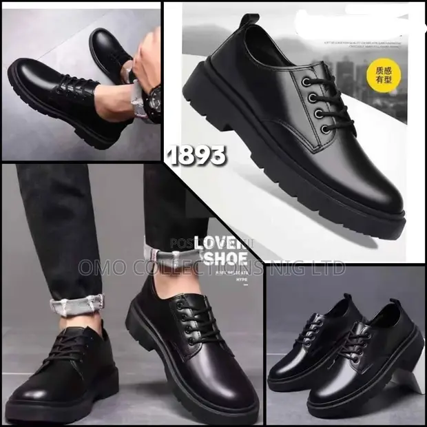 High Quality Men's Black Leather Oxford Shoes - 1