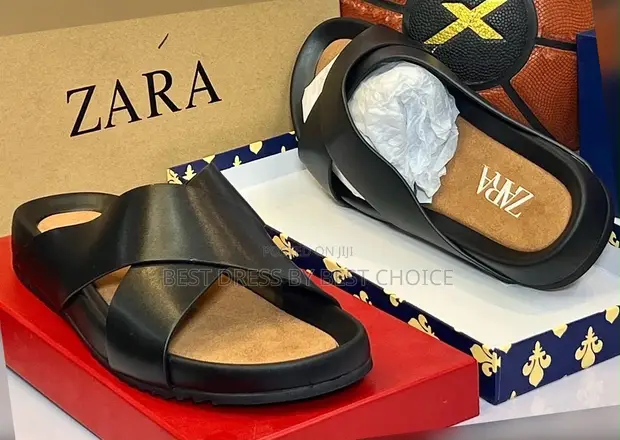 Zara Luxury Leather Slippers for Men (Sizes 40-46) - 1