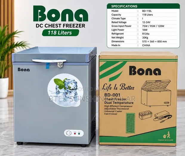Bona 118L Solar Freezer (12V/24V) - 1