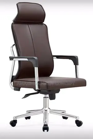 Luxury Executive Office Swivel Chair - Brown Leather