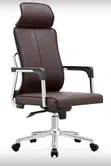 Luxury Executive Office Swivel Chair - Brown Leather - 2