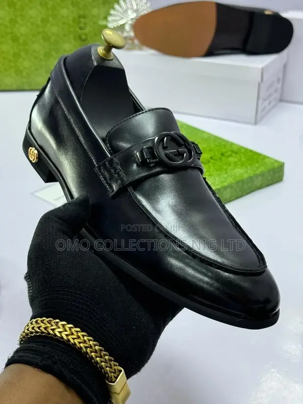 Premium Designer Gucci Men's Black Leather Loafers - Sabon, Akwati - 1