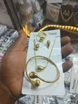 Stainless Steel Necklace, Bangle & Ring Set - 2