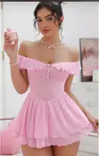 Sweetheart Mesh Babydoll Lingerie - 3