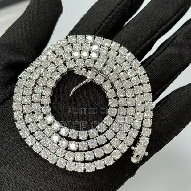 VVS Moissanite Diamond Liberty Pendant with Tennis Neckchain - 1