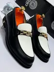 Premium Calvin Klein Men's Black & White Leather Loafers - Boxed - 5