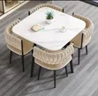Luxury Marble-Look Dining Set - 4 Seater - 1