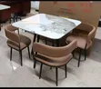 Luxury Marble-Look Dining Set - 4 Seater - 5