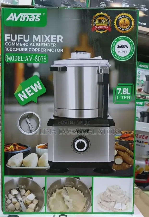 Avinas 3600W 7.8L Mai Ƙarfin Gaske don Nika Fufu - 1