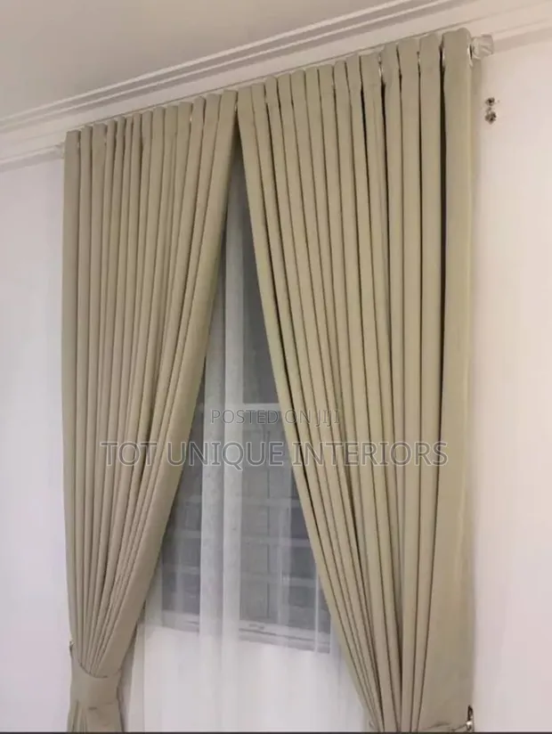 VIP Brand High Quality Beige Curtains - 1