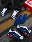 Nike Shox R4 Sneakers (Midnight Navy/White/Gym Red) - 1