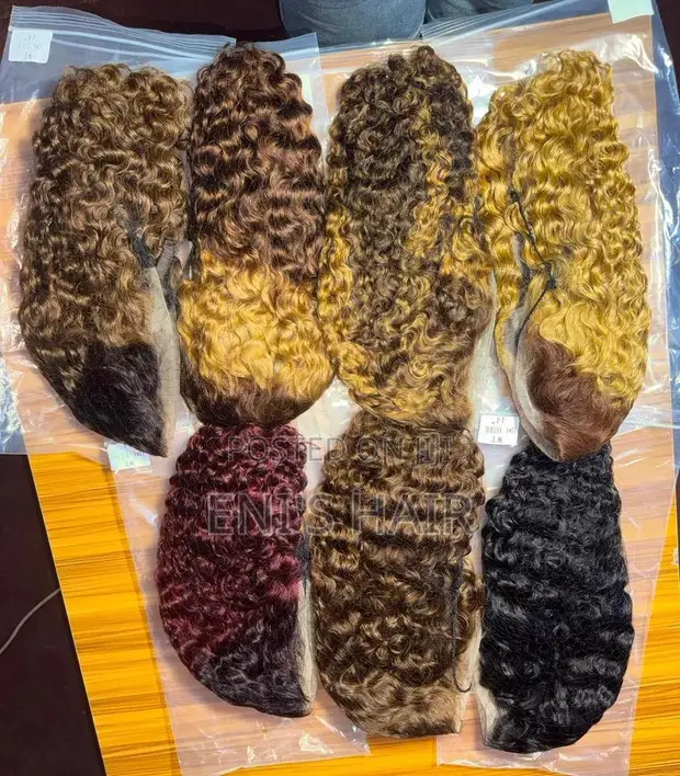 14" Jerry Curl Human Hair Wig - 13x4 Frontal - 1