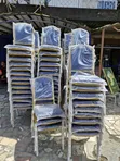 Luxury Gold Blue Banquet Chairs - Heavy-Duty Stacking Event - 1