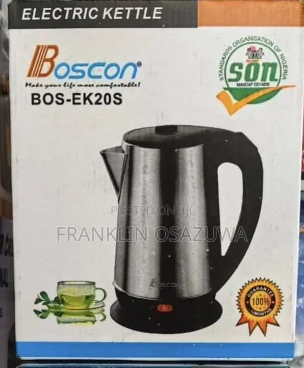 Boscon 2.0L Electric Kettle - Stainless Steel - 1
