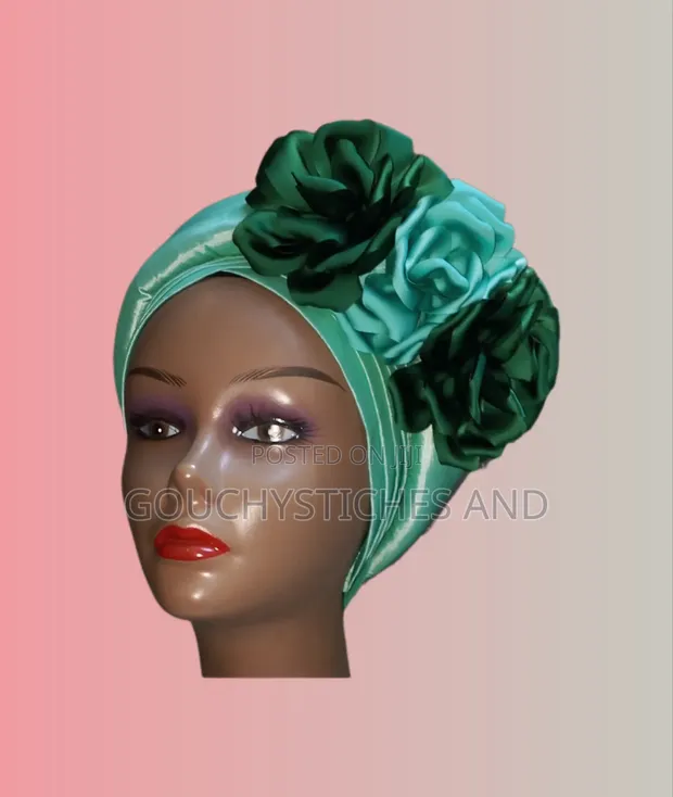Mint Green Raw Silk Turban - 1