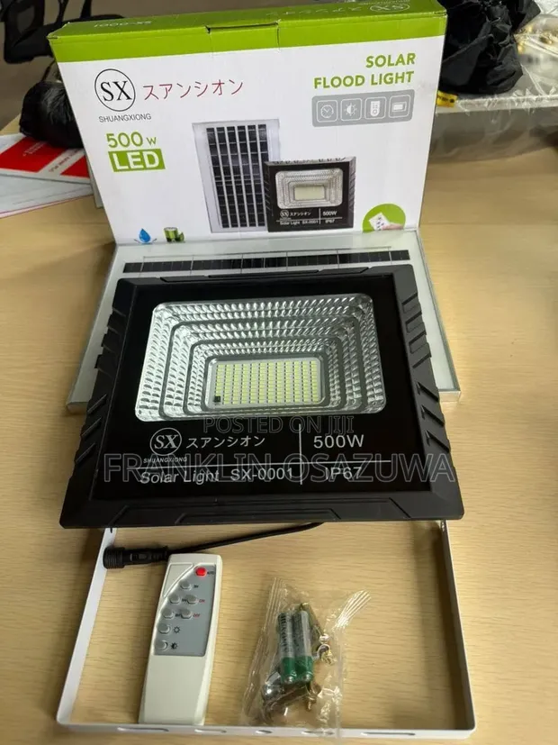 SHUANGXIONG 500W LED Hasken Rana mai Amfani da Hasken Rana tare da Panel & Remote - 1