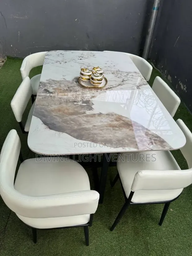 Sabon Marble Top Dining Set Mai Zama 6 - 1