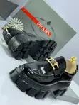 Designer Prada Men's Black Patent Leather Platform Shoes - 3