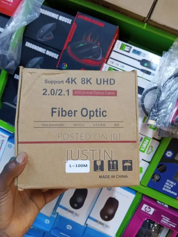 100m HDMI Cable - Active Optical Fiber, UHD 4K/8K Support - 1