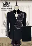 ST Vincent Black Bidded Designer Suit - 1