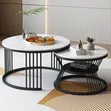 Modern Luxury Center Table - Gray Glossy Marble Top - 2