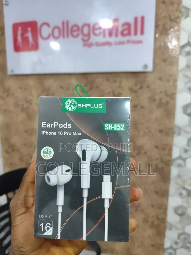 Sh Plus SH-E52 Earphones don iPhone 16 Pro Max Sama - 1