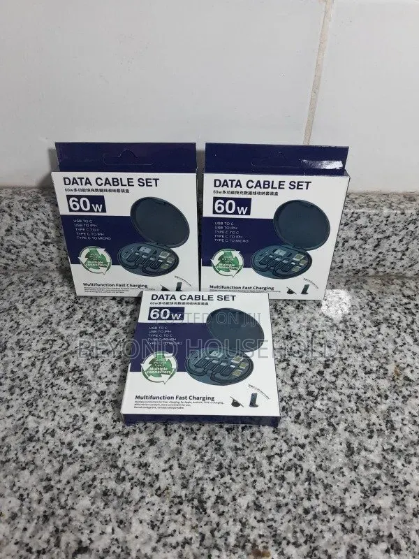 60W Fast Charging Data Cable & Adapter Set - 1