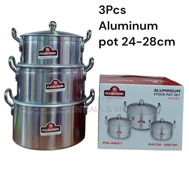 3 Pcs Aluminium Cooking Pot Set - 1