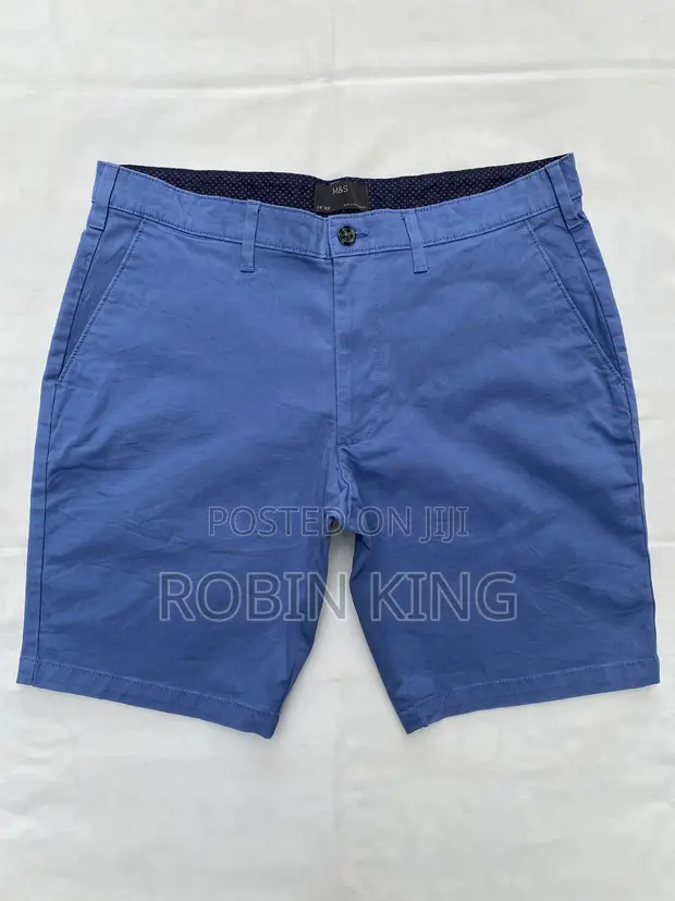 Marks and Spencer Blue Chino Shorts W34 L19 - 1