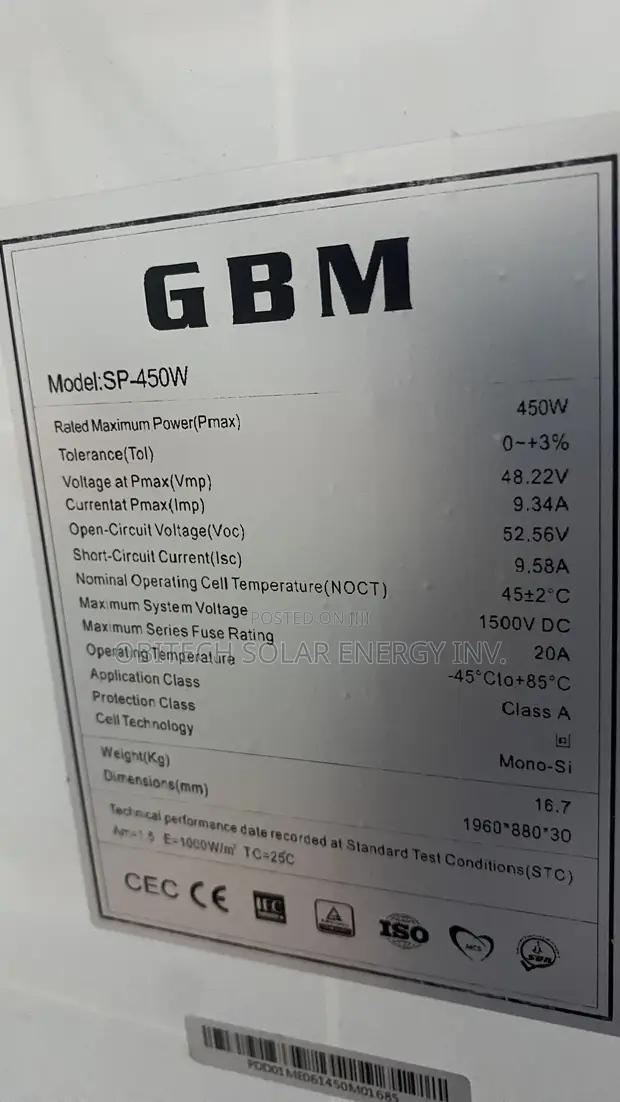 450W GBM Solar Panel - 1