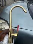 Gold Long Kitchen Mixer Tap - Master Brand - 3