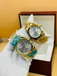 Poedagar Gold Stainless Steel Business Watch - 1