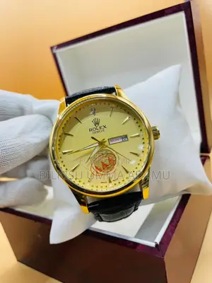 Poedagar Gold Stainless Steel Business Watch
