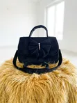Sandra Body Bag - Black Velvet Evening Bag - 2