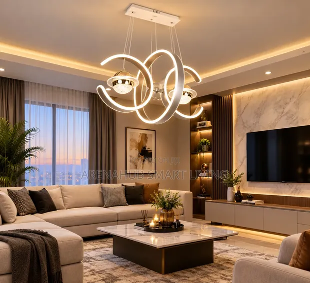 Modern Circular Chandelier mai Starry Sky Projection - 1