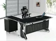 High-Quality Office Glass Table 1.6m with Drawers - 1