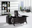 High-Quality Office Glass Table 1.6m with Drawers - 2