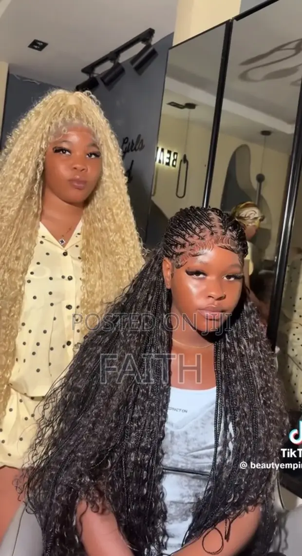 Glueless Braided Wig - Curly Human Hair - 1