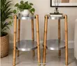 Bamboo Metal 2-Tier Side Table (An Sake Gyara) - 1