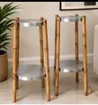 Bamboo Metal 2-Tier Side Table (An Sake Gyara) - 3