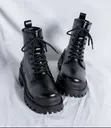 Women's Lace-Up Sole Ankle Boots - Black, Brown, Grey - 1