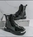 Men's Black Leather Flame Detail Lace-Up Boots - Louis Vuitton - 4