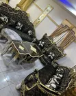 Egyptian Royal Sofa Chairs with Center Table Set - 4