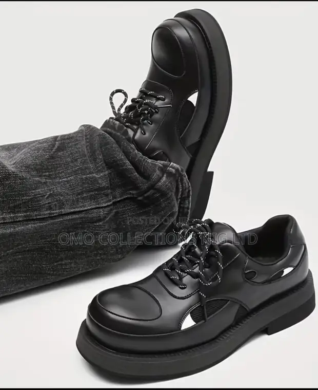 UrbanEdge Men's Black Platform Oxford Shoes - Brand New - 1