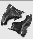 Takalmi na Maza na Italiya da aka yi da Faux Leather Baki tare da Zippers - 2