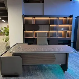 Executive Office Table with Bookshelf (2.4m)