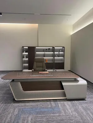 Executive Office Table with Bookshelf (2.4m)