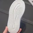 Kids White Velcro Sneakers - 3